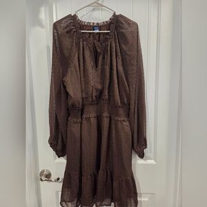 Old Navy Brown Long-Sleeve Dress